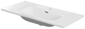 Lavabo da incasso 100x46 cm in ceramica bianco lucido