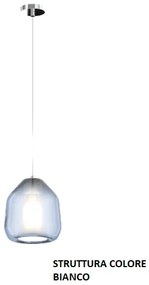 Sospensione bianco 1 luce vetro beta blu 1176bi-s1 beta-bl