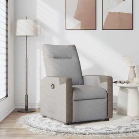 Poltrona Reclinabile İn Tessuto Grigio Nuvola /