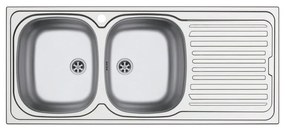 Lavello integrato 2 vasche con gocciolatoio DELINIA Aurora 116 x 50 cm