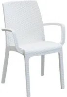 Poltrona da Giardino Impilabile in Wicker cm 57x59x86 - VIRGINIA Colore: Bianco