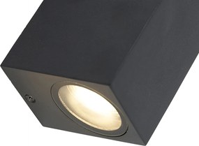 Lampada da parete moderna nera 2 luci IP44 - Baleno