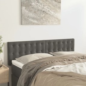 Testiere 2 Pz Grigio Scuro 72x5x78/88 Cm İn Velluto /