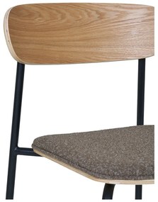 Sedia da pranzo nera/marrone con effetto frassino impilabile Estepona – House Nordic