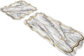 Set di tappetini per il bagno grigi/dorati 2 pz 60x100 cm – Foutastic