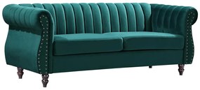 Divano Chesterfield 3 posti in Velluto Verde smeraldo - TRUMBO