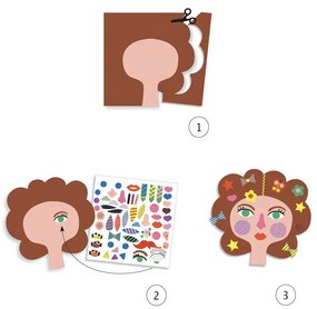 Gioco d'arte con adesivi - parrucchiera