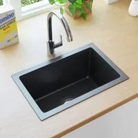 Lavello da Cucina Lavorato a Mano con Filtro Nero Acciaio Inox cod mxl 48376