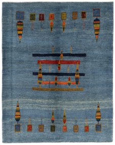Gabbeh Tappeto 180x230 Blu (Iran) Annodato A Mano