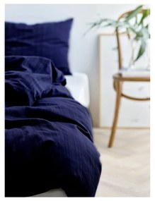Set copripiumino e federa blu scuro in tessuto damascato per letto singolo/per letto esteso 140x220 cm Noble – Södahl