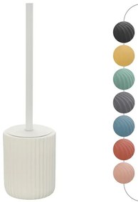 Scopino wc bianco in ceramica soft touch con setole nere Spring