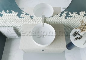 Mobile bagno Grigio Caldo 80x50 Thema un cassetto e Lavabo da appoggio in ceramica