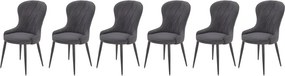 Set di 6 sedie K366 in velluto grigio