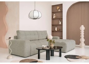 Divano angolare componibile marrone chiaro allungabile/con contenitore (con penisola a destra) Lulu – Miuform