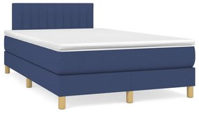 Letto a molle con materasso e led blu 120x190 cm in tessuto