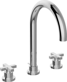 Rubinetto per lavabo getto aerato Los Angeles cromato lucido HUBER H 28 cm