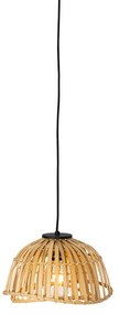 Lampada a sospensione orientale nera con bambù naturale 30 cm - Pua