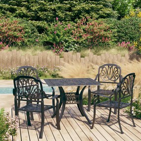 Set Da Bistrot 5 Pz İn Alluminio Pressofuso Nero /