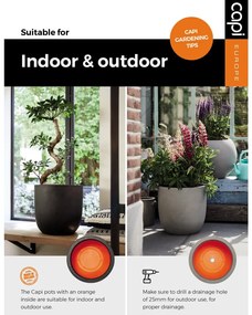 Vaso A Cono Nature Rib 42x38 Cm Antracite Kofz362 /