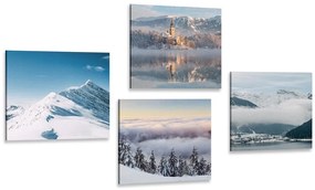 Set di quadri – Montagne innevate