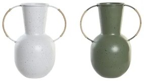 Vaso DKD Home Decor 20 x 13 x 24 cm Metallo Terracotta Bianco Verde (2 Unità)