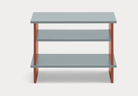 Comodino color mattone/grigio con ripiani Inari – Teulat