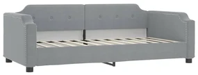 Divano letto con materasso grigio chiaro 90x190 cm in tessuto