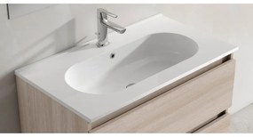 Lavabo a incasso rettangolare vasca centrale Ada L 81 x H 18 x P 46 cm in ceramica bianco lucido