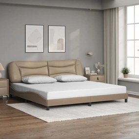 Giroletto Con Testiera Cappuccino 200x200 Cm İn Similpelle /