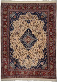 Isfahan Tappeto 270x380 Beige (Cina) Annodato A Mano