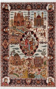 Tabriz Tappeto persiano 280x180 Blu (Iran) Annodato A Mano