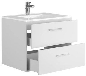 Mobile per bagno sospeso con lavabo singolo 60 cm Bianco - KAYLA