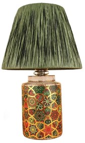 Lampada da tavolo verde con paralume in carta lavorata (altezza totale 38 cm) Alev – Opviq lights