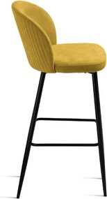 Sgabello in tesssuto Giallo con struttura in metallo MEGGIE 2 pezzi