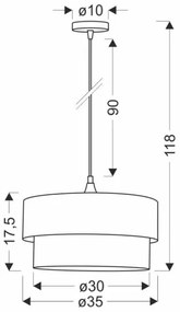 Lampadario a sospensione con filo SOLANTO 1xE27/60W/230V verde/nero