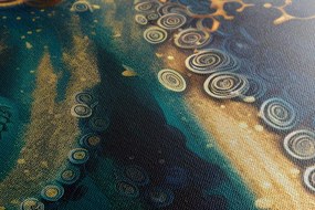 Stampa su tela – Polpo blu-oro