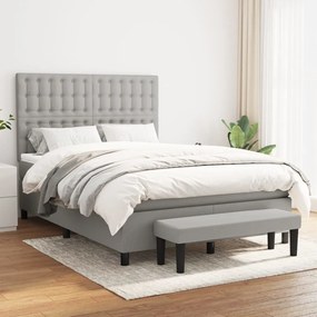 Giroletto A Molle Con Materasso Grigio Chiaro 140x200cm Tessuto /