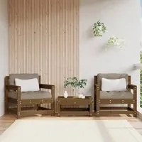 Sedie da Giardino con Cuscini 2pz Legno Massello di Pino Miele 825565