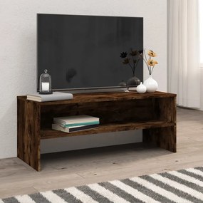 Mobile Porta Tv Rovere Fumo 100x40x40 Cm İn Legno Multistrato /