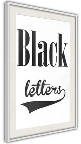 Poster  Black Lettering  Cornice Quadri Cornice d'oro con passe-partout, Larghezza x Altezza Home decor 30x45