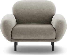 Poltrona grigia con rivestimento in bouclé Poppy – Micadoni