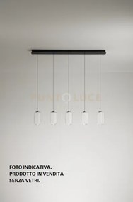 Sospensione 5 luce in metallo colore nero hunter led 35w 3000k cri?...
