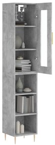 Credenza grigio cemento 34,5x34x180 cm in legno multistrato