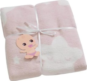 Coperta per bambini rosa chiaro in vello 100x120 cm Star – Mijolnir