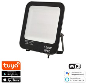 Faro proiettore Led Smart Tuya 100W WiFi RGB + CCT luce regolabile e dimmerabile M LEDME