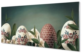 Quadro su vetro Foglie d'uovo fiori 100x50 cm