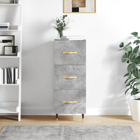 Credenza grigio cemento 34,5x34x90 cm in legno multistrato