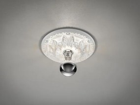Lilly rosone in gesso decorato a rilievo d. 30cm 1 luce attacco e27