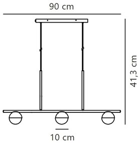 Nordlux - Lampadario a sospensione con filo CONTINA 3xG9/5W/230V nero