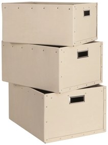 Scatole di cartone beige in set da 3 Ture - Bigso Box of Sweden